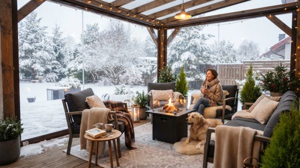 10 astuces pour protéger votre terrasse en hiver tout en gardant la lumière