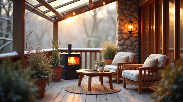 Fermer une terrasse en hiver sans perdre la lumière
