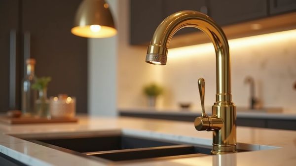 Transformez votre cuisine avec un mitigeur doré et élégant